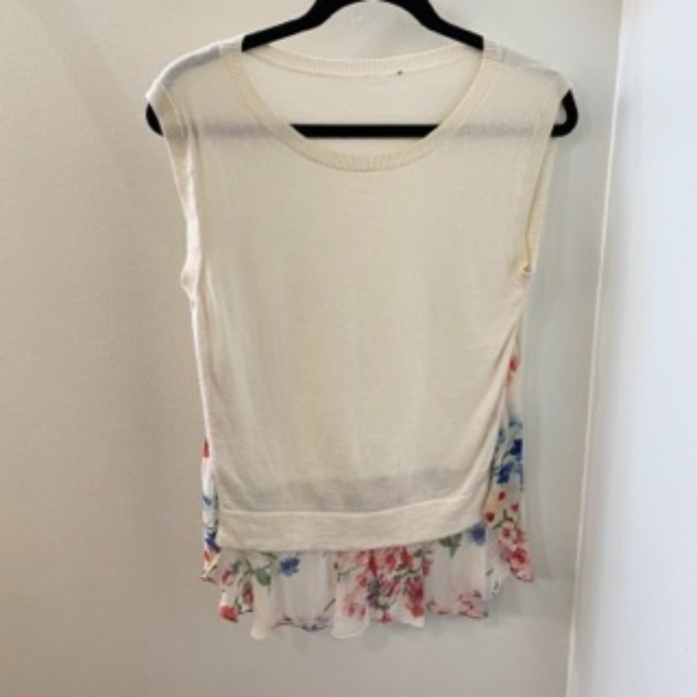 Cotton Cashmere blend with flowy floral silk